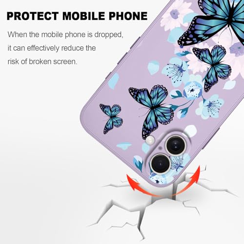 Coque iPhone 16 Plus silicone violet papillon aurore ultra fine LEECG - 5