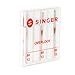 SINGER 2151 Universal Regular Point Overlock Machine Needles for Woven Fabric, Size 80/12, 3-Count