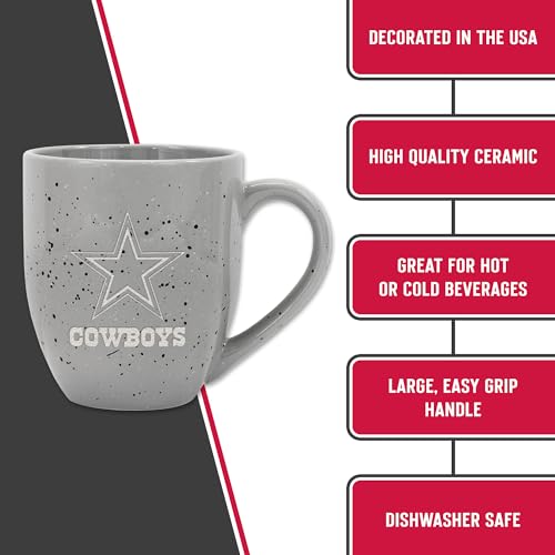 Image of Rico Industries NFL Football 16 oz Team Color Laser Engraved Speckled Ceramic Coffee Mug