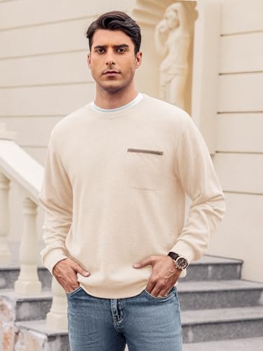 Hardaddy Men's Waffle Textured T-Shirts Crewneck Long Sleeve Tees Casual Lightweight Sweatshirts with Pocket2