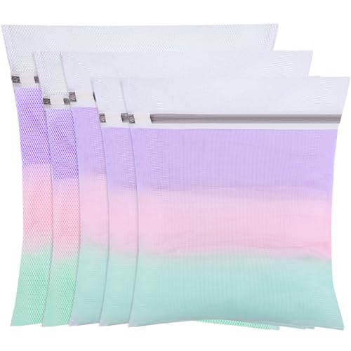 Dntorx 5 Stück Wäschenetz für Waschmaschine, Wäschesack Waschmaschine Wäschebeutel Laundry Bag mit Reißverschluss für Hemden Pullover Mäntel Jeans Unterwäsche Babykleidung (30x40cm/40x50cm/50x60cm)