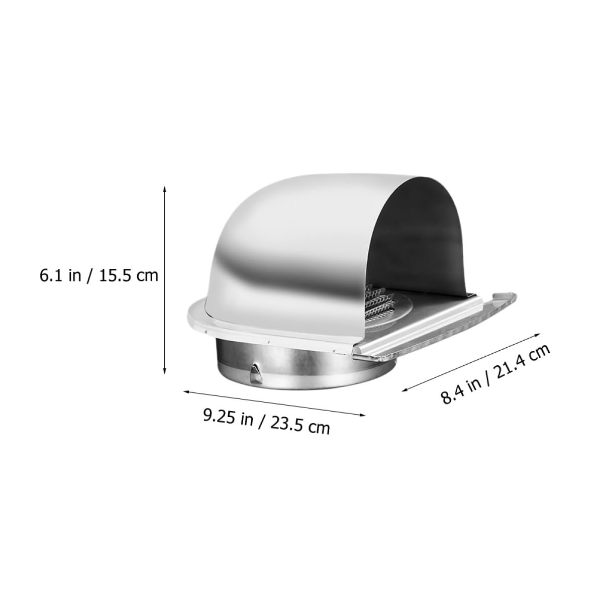 Grille de Ventilation U en Acier Inoxydable 150 Mm, Capuchon D'aération Extérieur Anti-pluie et Anti-vent, Déflecteur pour Hotte D'extraction la Cuisine, Ventilation Inox Murale