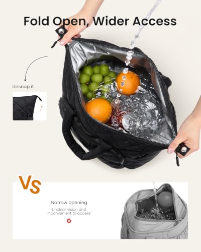LOVEVOOK Insulated Lunch Bag Women,Puffer Lunch Cooler Box with Utensil Bag — view 5