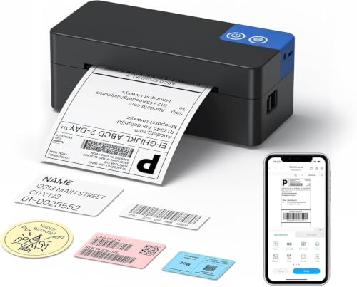 Image of 4x6 Bluetooth Thermal Shipping Label Printer, Portable Label Printer