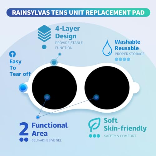 Coussinets de rechange TENS réutilisables sans fil Rainsylvas électrodes patch