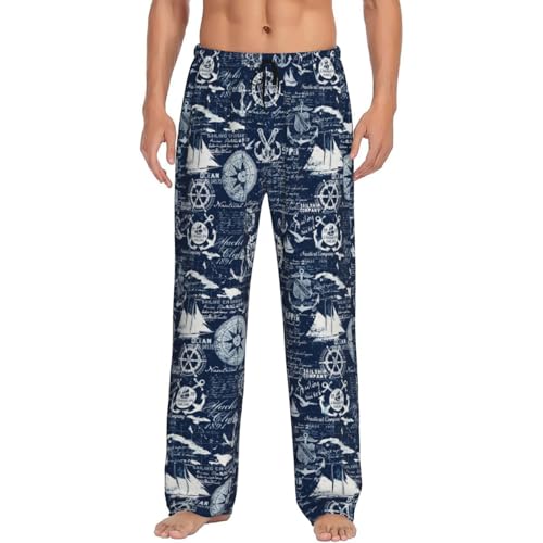 Sailing Cruises Nautical Mens Pj Pants,Soft Men Lounge Pants,Mens Pajama Pants Bottoms,Sleep Pants For Men4