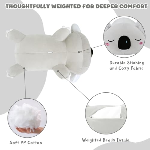 Image of TOYSYM Weighted Stuffed Animals Koala, Koala Plush with Weighted Beads, Cute Plushie Pillow Gifts for Adults Kids Boys Girls 23.6 Inch