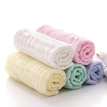 Baby-Waschlappen aus Musselin, weiche Waschlappen für Neugeborene, saugfähig, Badetücher, Gesichtstücher, Handtücher, Set (grün, Einheitsgröße) – Bild 6
