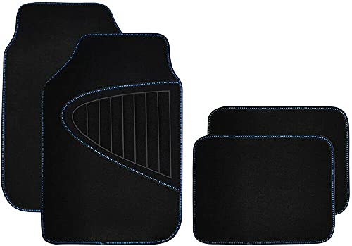 Set Universal SUV Car Floor Mats Front&Rear Carpet PVC Black Rubber Backing 4pcs