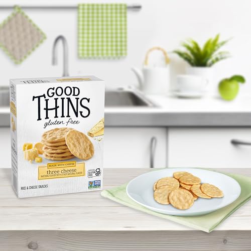 GOOD THINS Three Cheese Rice & Cheese Snacks Gluten Free Crackers, Snack Crackers, 3.5 oz - image 5