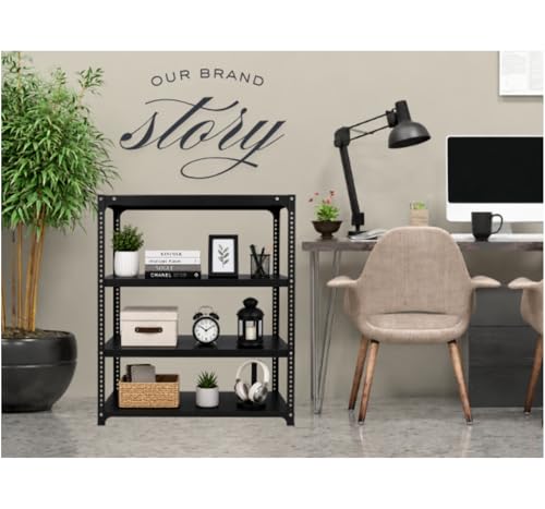 Image of Heavy Duty Metal Storage Rack | Multipurpose Steel Shelving Unit for Home, Kitchen, Pantry, Garage, Office & Store Room | Powder Coated Rust Resistant Organizer Rack bin stoarge stoarge