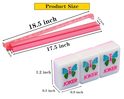 Juego Americano Mahjong con fichas rosa 166 piezas miniatura 2