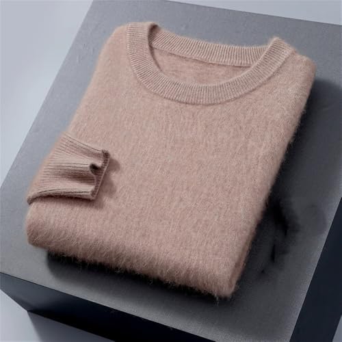 Men's Crew Neck Mink Fleece Autumn and Winter Sweater Loose Casual Warm Sweater4