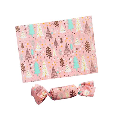 500 Sheets Parchment Nougat Making Wrappers Candy Twisting Sweet Wax Paper Sugar Candy Wrapping Paper Cookie Baking Paper 5X3.5Inch(Yellow Christmas)