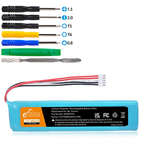 Pickle Power Batterie de rechange pour enceinte JBL Xtreme1 Extreme Xtreme 1, 6000 mAh GSP0931134 avec outils Cover