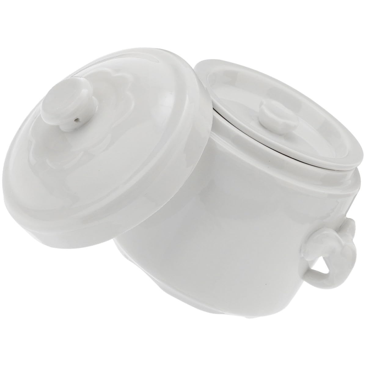 STOBAZA Ciotola per Stufato in Ceramica con Coperchio 1100ml, Pentola Multifunzione per Zuppa e Dessert, Design Classico Semplice per Uso Domestico