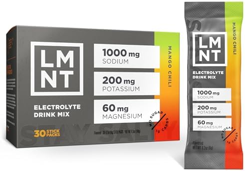 LMNT Zero Sugar Electrolytes - Mango Chili Salt | Drink Mix | 30 ...