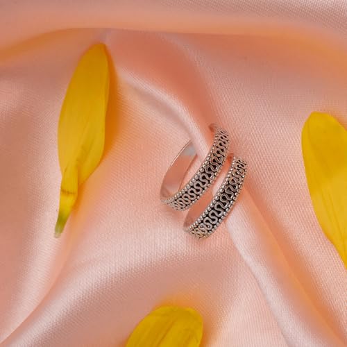 Image of Exclusive 925 Sterling Silver Toe Rings for Women | Gift for Women and Girls | Bichiya | Certificate of Authenticity|Adjustable