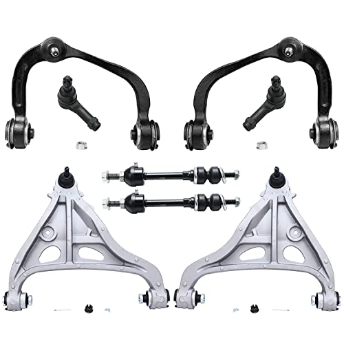 Image of Detroit Axle - Front 8pc Control Arms Kit for 05-08 Ford F-150 Lincoln Mark LT, 4 Upper & Lower Control Arms and Ball Joints 2 Outer Tie Rods 2 Sway Bars 2005 2006 2007 2008 Replacement