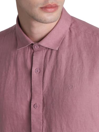 Image of Jack & Jones Men's Linen Solid Slim Fit Shirt