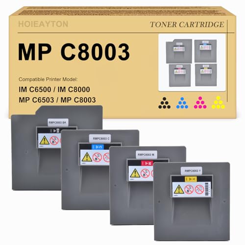 HOIEAYTON MPC8003 MP C8003 Toner Cartridge Compatible with Ricoh842196 842197 842198 842199 Toner Replacement for Savin Lanier MP C6503 MP C8003 IM C6500 IM C8000 Printers(4-Pack)