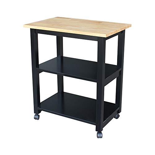 International Concepts Microwave Cart, Black/Natural #TOP18