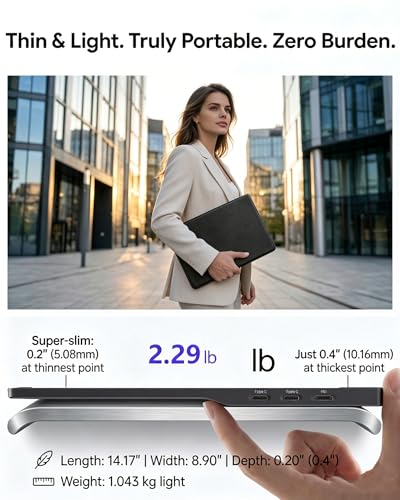 Image of KOOFORWAY 15.6 inch FHD Portable Monitor Touchscreen for Laptop | 10-Point Touch FHD IPS screen with dual speakers, protective case & stand. For Laptop PC Phone Gaming