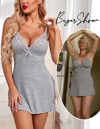Image of Avidlove Women's Lingerie Sexy Nightwear Spaghetti Strap Nightgown Babydoll Chemise