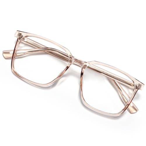 Image of Oversized Square Blue Light Blocking Glasses for Women Men Anti Glare Reduce Eyestrain Computer Glasses