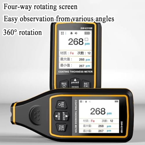 Medidor de Espesor de Revestimiento, Medidor Digital de Película Automotriz LCD, Puede Medir 0-1700um, Almacenamiento de Datos, para Aficionados, Talleres, Talleres de Pintura miniatura 6