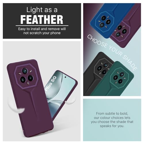 Image of WOW IMAGINE Slim Back Cover for Realme 14 Pro Plus 5G | Blade Series Ultra Thin Case with Lightweight Design | Camera Protection | Soft Matte Silicone Flexible Mobile Case - Purple