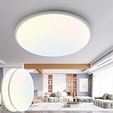 slochi 2 Pezzi Plafoniera LED Soffitto, 3000K/4000K/6500K IP44 40cm Impermeabile Lampada da Soffitto, 4600 LM Plafoniera Bagno per camera da letto, Cucina, Soggiorno, Balcone