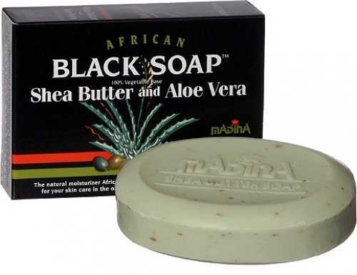 Madina Shea Butter & Aloe Vera African Black Soap [6-Pack - 3.5 oz.]