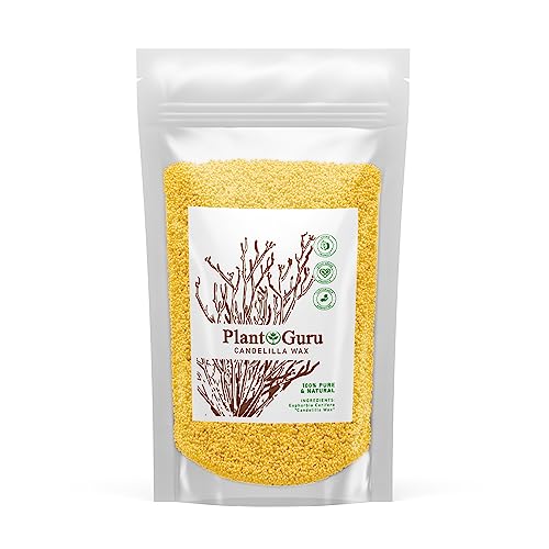 Candelilla Wax Pellets 4 oz. 100% Pure Natual Food Grade Vegan Wax For DYI Lip Balm Soap and Candle Making Creams and Lotions. Great For Skin Face and Hair applications. Beeswax Alternative