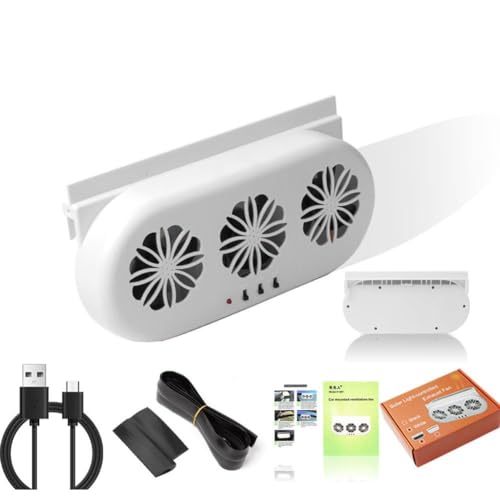 Ventilador de coche alimentado por USB o solar, ahorro de energía, ventilador interior para ventana de coche, radiador enfriador de circulación de verano, ventilador de escape Coolin O5T5 para coche