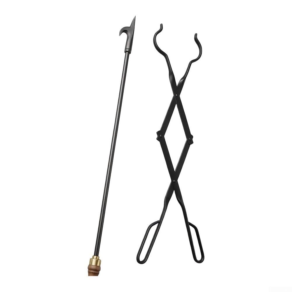 Juego Herramientas para chimenea Hierro para forjado Negro Juego