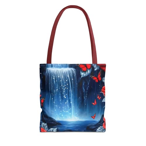 Waterfall Bliss Tote Bag, Artistic Bag, Floral Tote, Nature Lover Gift, Tote for Shopping, Stylish Everyday Use