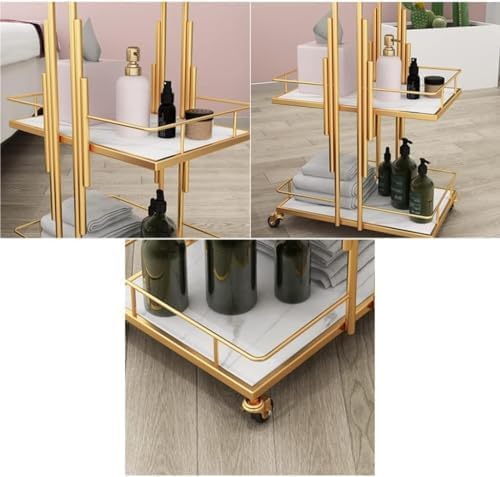 Carrito utilitario con ruedas bloqueables – Almacenamiento rodante multiusos para baño, tatuajes, manicura y organización de equipos faciales