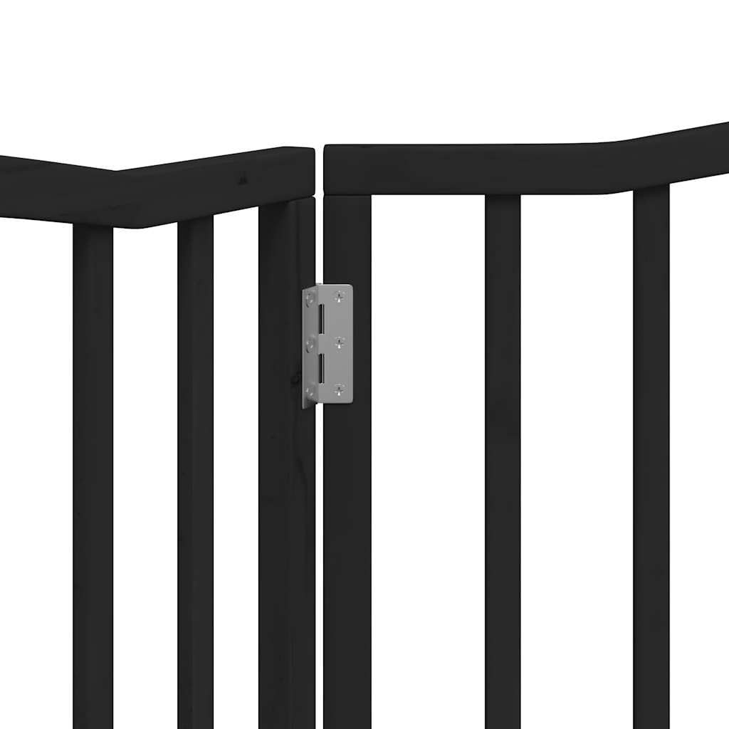 Faltbares Hundetor aus Pappelholz, 160 cm, Schwarz – Hundegitter faltbar ohne Bohren, platzsparend zusammenfaltbar für Sicherheit im Wohnzimmer, Küche und Treppe