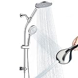 High Pressure Handheld/Rain 3-way Shower Head Combo with 26" Adjustable Drill-free Stainless Steel S