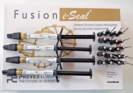 Prevest DenPro Fusion I-Seal Light Curing Glass lonomer Composite Cement | Dental Ionomer Cement for lining, extended fissure sealing and smaller lesions