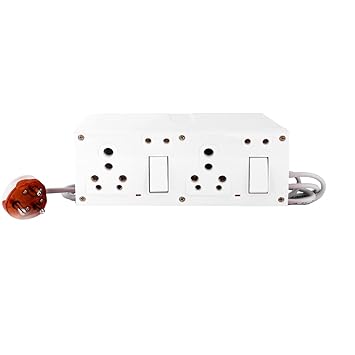 HI PLASST Electric Heavy Duty Extension Board for Heavy appliances with 2 Pin Sockets,2-16a Switch &16a/20a Sockets,Indicator & Heavy Duty Wire 230 Volt (1.5 Sq.mm (for Load Upto 2500 Watt), 4m)