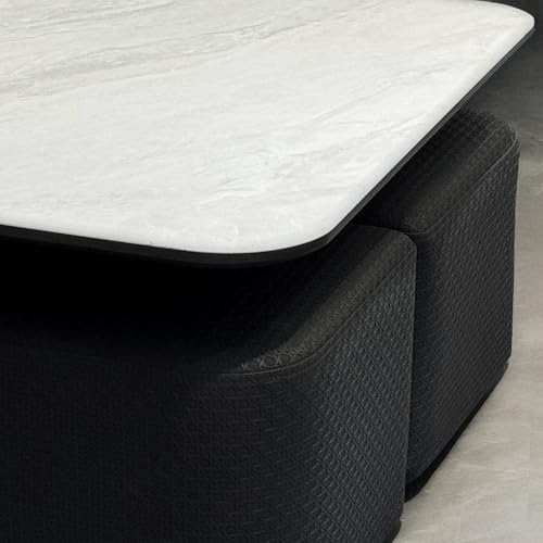 Image of The Attic Kingston Coffee Table Set with 2 stools, Modern Coffee Table for Living Room