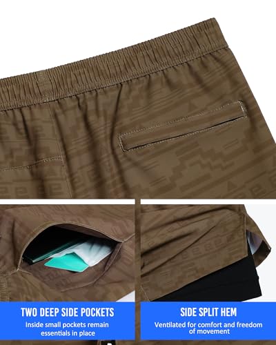 Image of maamgic Mens 5 inch Gym Running Shorts for Men 2 in 1 Quick Dry Workout Athletic Shorts