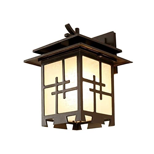 Applique murale extérieure lanterne en métal noir 14" style européen et verre dépoli