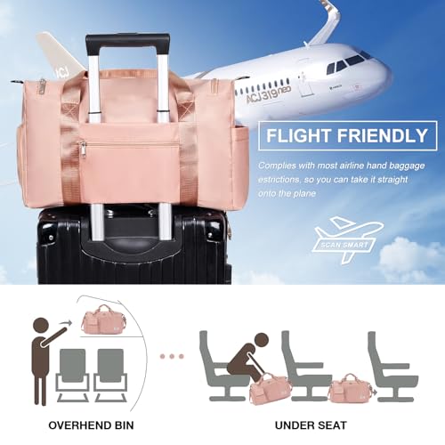 Caluomatt Gym Bag For Women, Waterproof Duffle Bag Carry On Weekender Bag With Shoe Compartment & Wet Pocket thumb #4