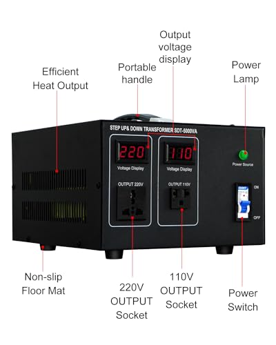 Step Down/Up Transformer 220v to 110v, 5000W Voltage Converter 110 to 220 Heavy Duty Power Transformer2