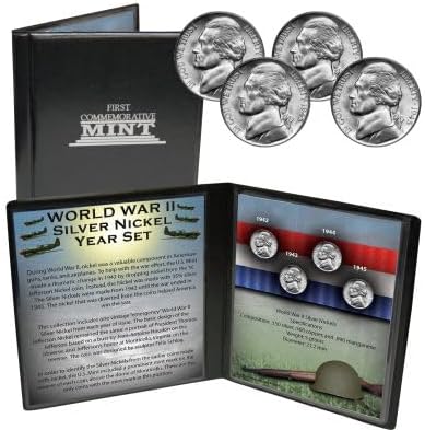 WWII Silver Nickel Year Collection - The Only Silver Nickels Ever Produced by US Mint