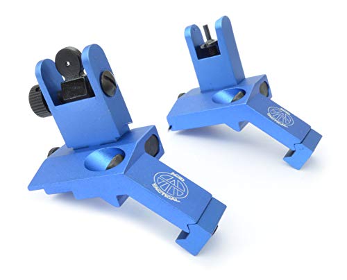 Acid Tactical Rifle 45 Degree Angled Back up Iron Sights BUIS Duel Aperture Anodized Blue - Acid Tactical