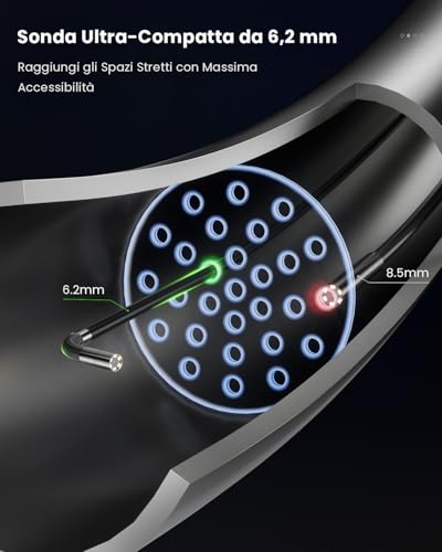Cámara endoscópica industrial para autos y tuberías con cable impermeable de 1,5m 5